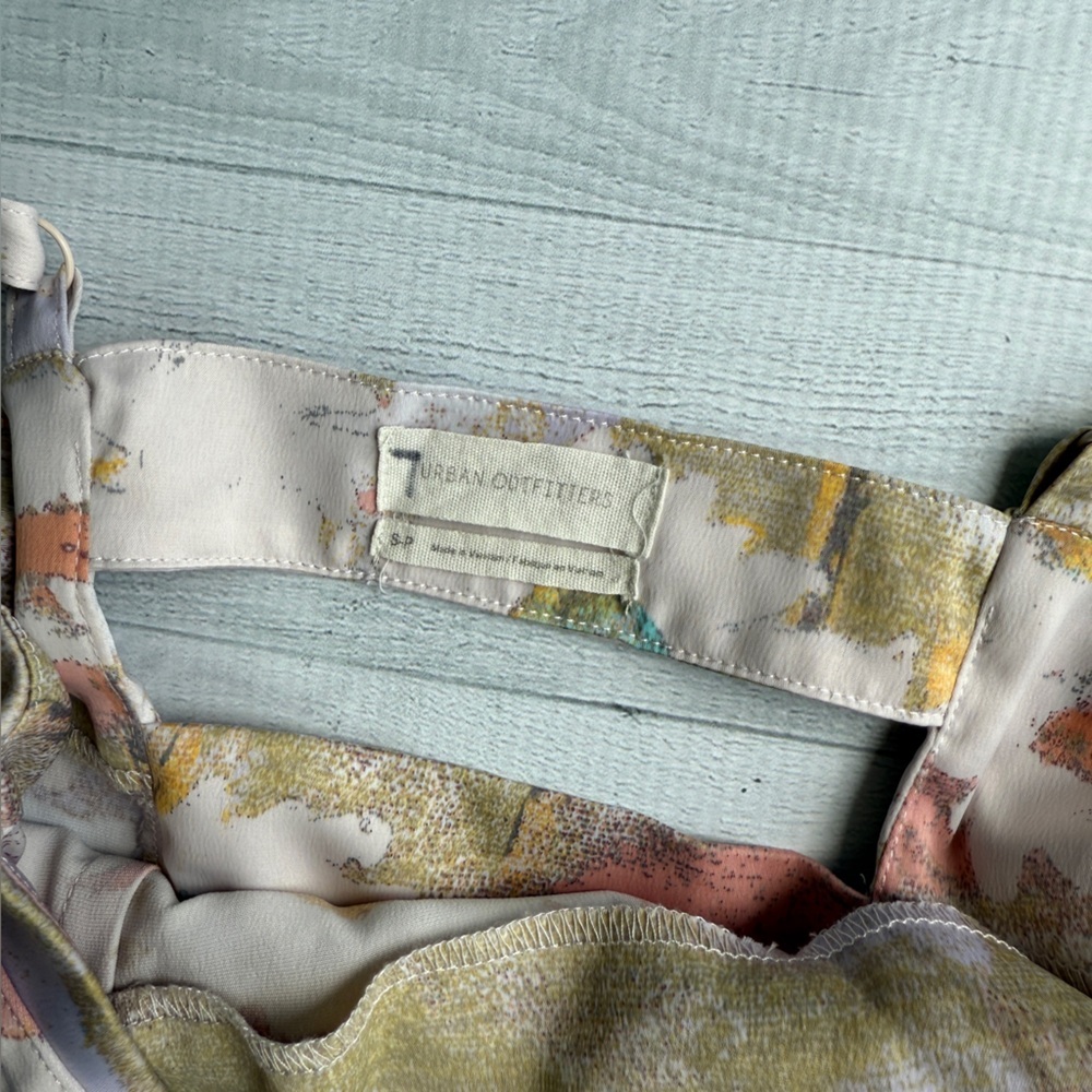Urban Outfitters Satin Graphic Floral Print Dress S - Picture 5 of 7